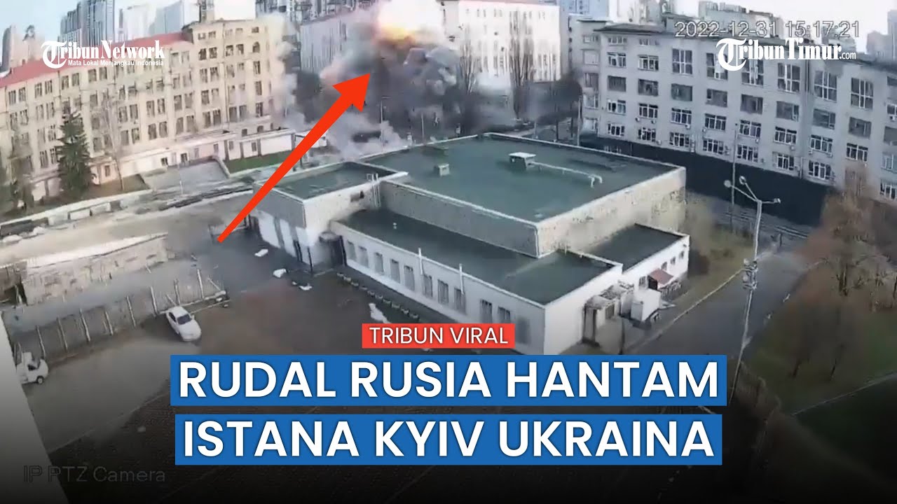 Merinding, Inilah Rekaman CCTV Detik-detik Serangan Rudal Rusia Hantam Istana Kyiv