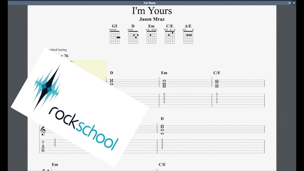 I'm Yours Rockschool Debut Grade Acoustic Guitar