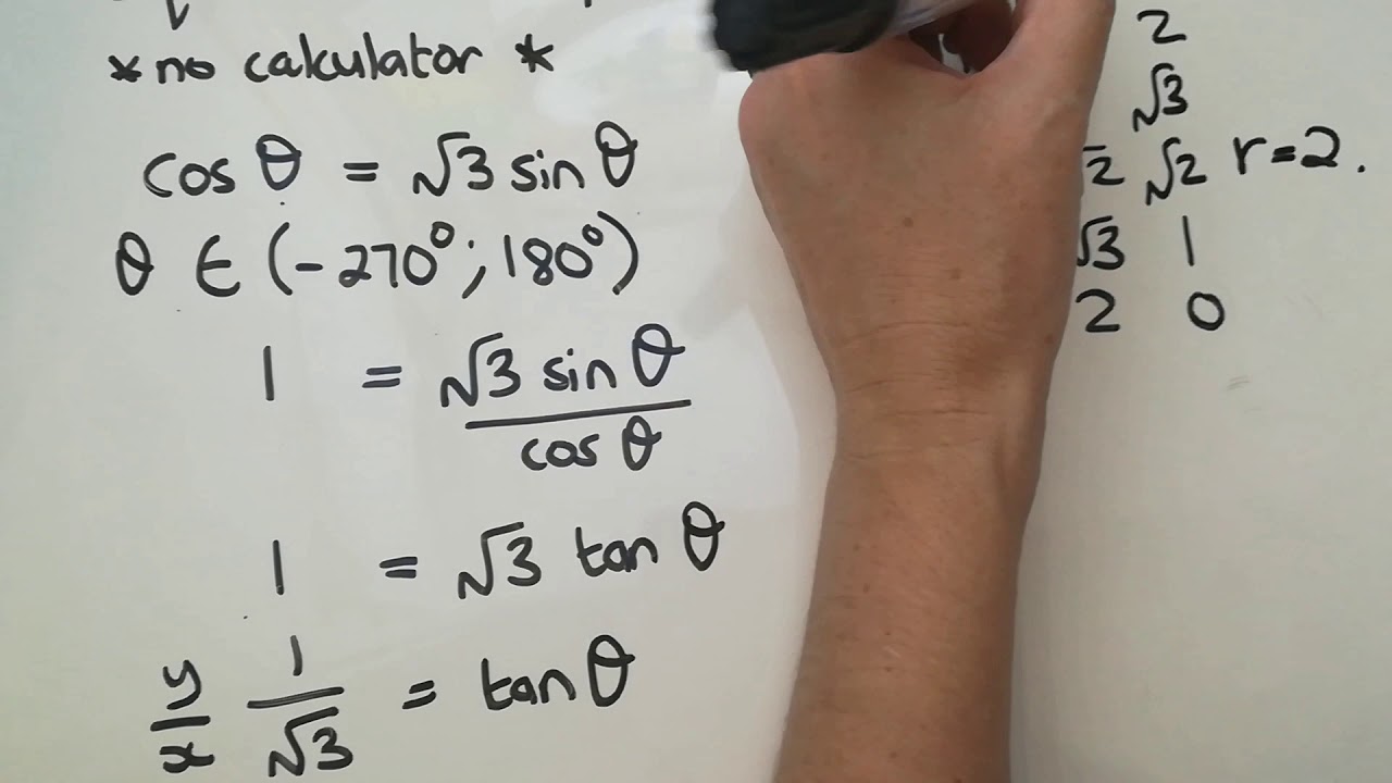 Grade 11 Trig Equations Part 7 Equations with Special Angles
