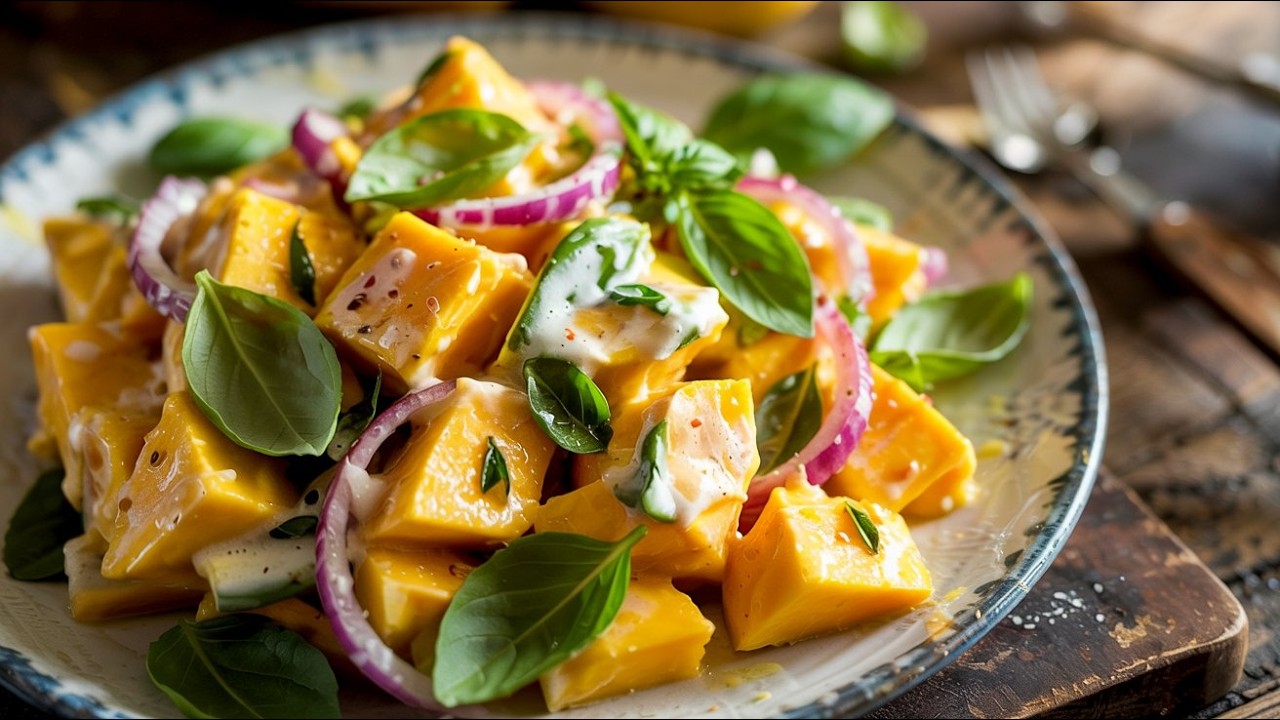 Esta ensalada de mango queda increíble sin complicarse 🍃