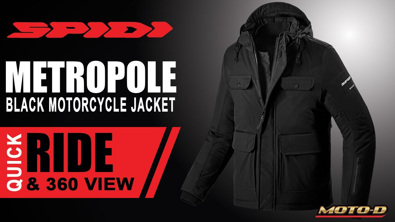 SPIDI Metropole Motorcycle Black Jacket  - Quick Ride & 360 View | MOTO-D Racing