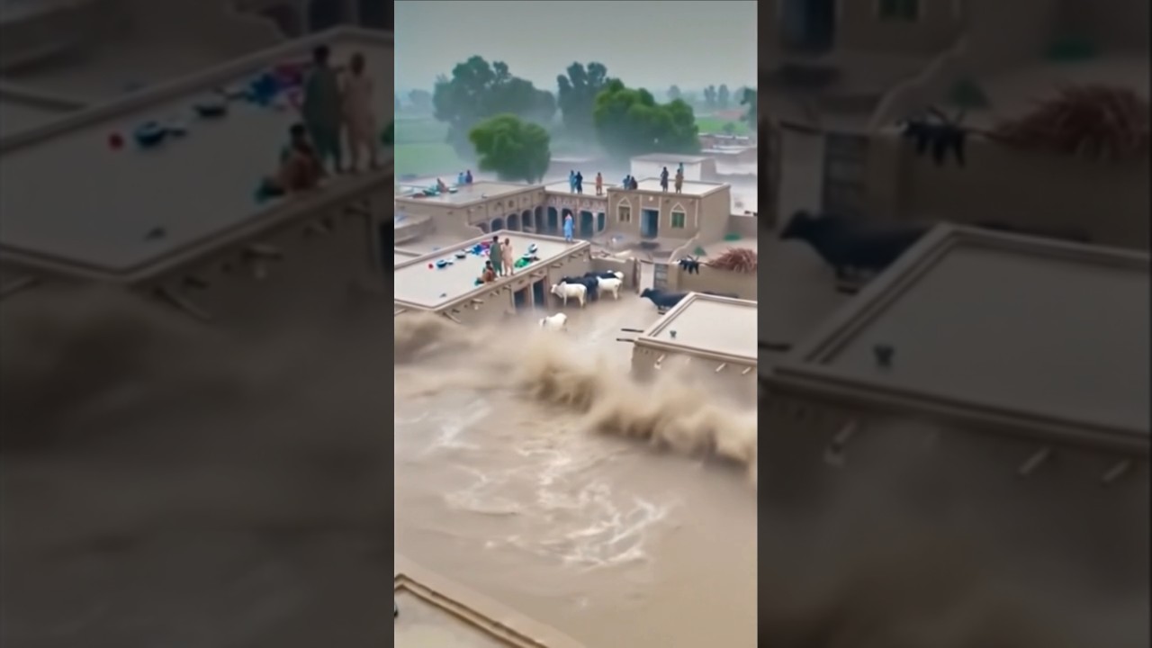 😱 Brutal Storm & Flood Wipe Out Village 🌊 | Viral Video #youtubeshorts