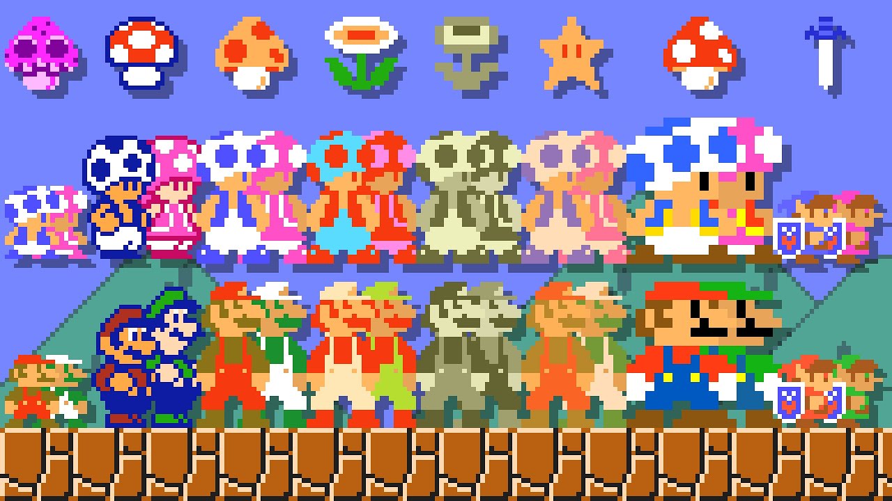 Super Mario Maker WE  - All SMB1 Power-Ups (PC & Android). ᴴᴰ