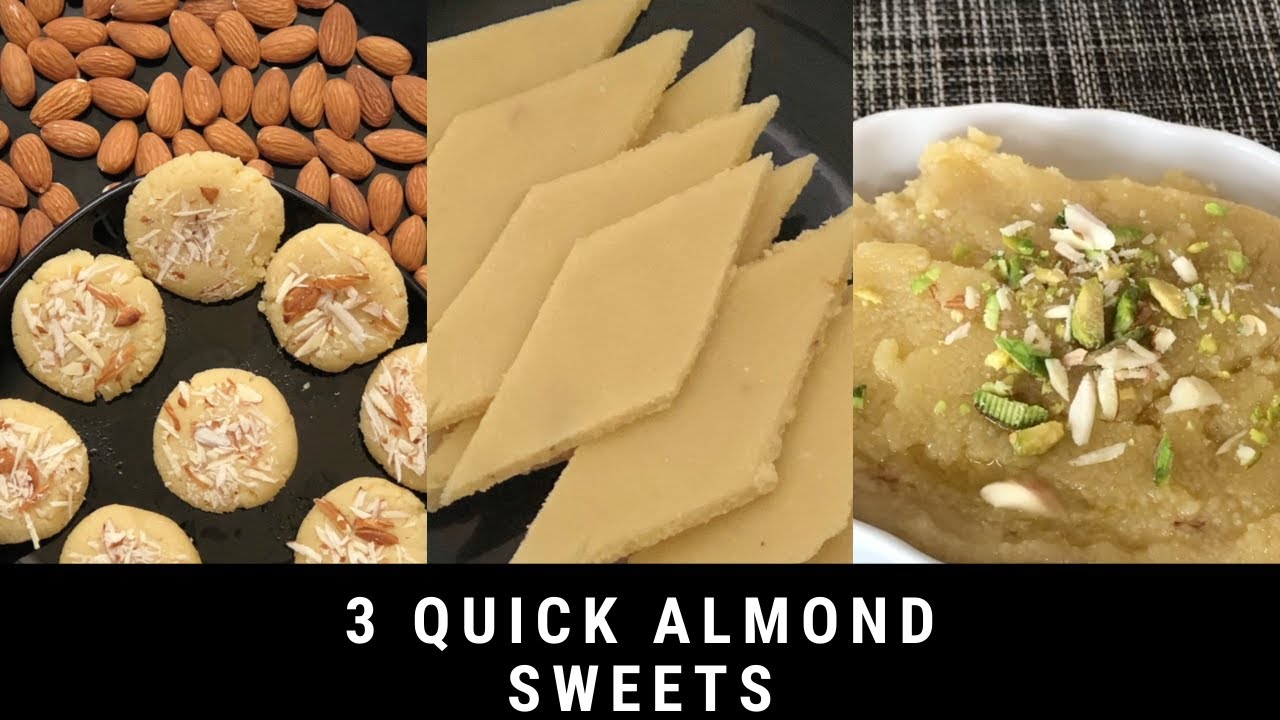 3 Quick Almond Recipes | Almond Burfi | Almond Katli | Almond Halwa