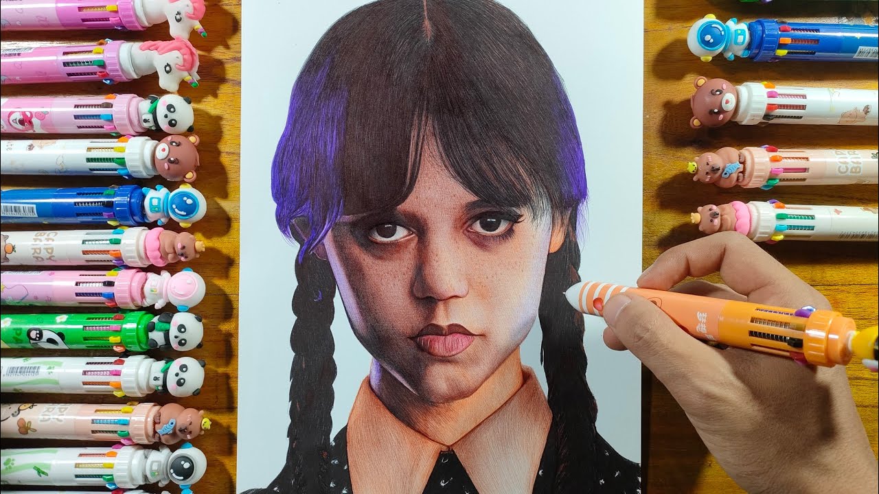 Drawing wednesday with colored ballpoint pens