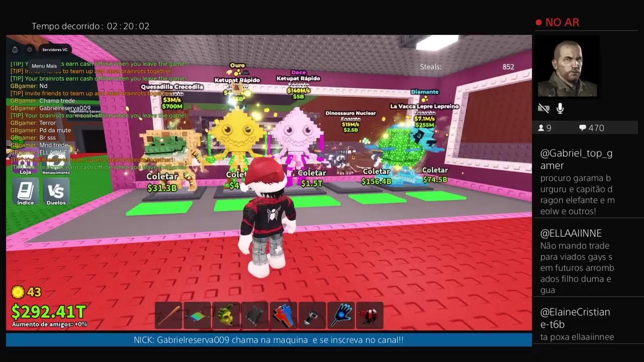 LIVE DE ROUBE UM BRAINROT ESTOU TROCANDO E COMPRANDO TO SEM FONE DE OUVIDO!!! RESPONDO PELO CHAT