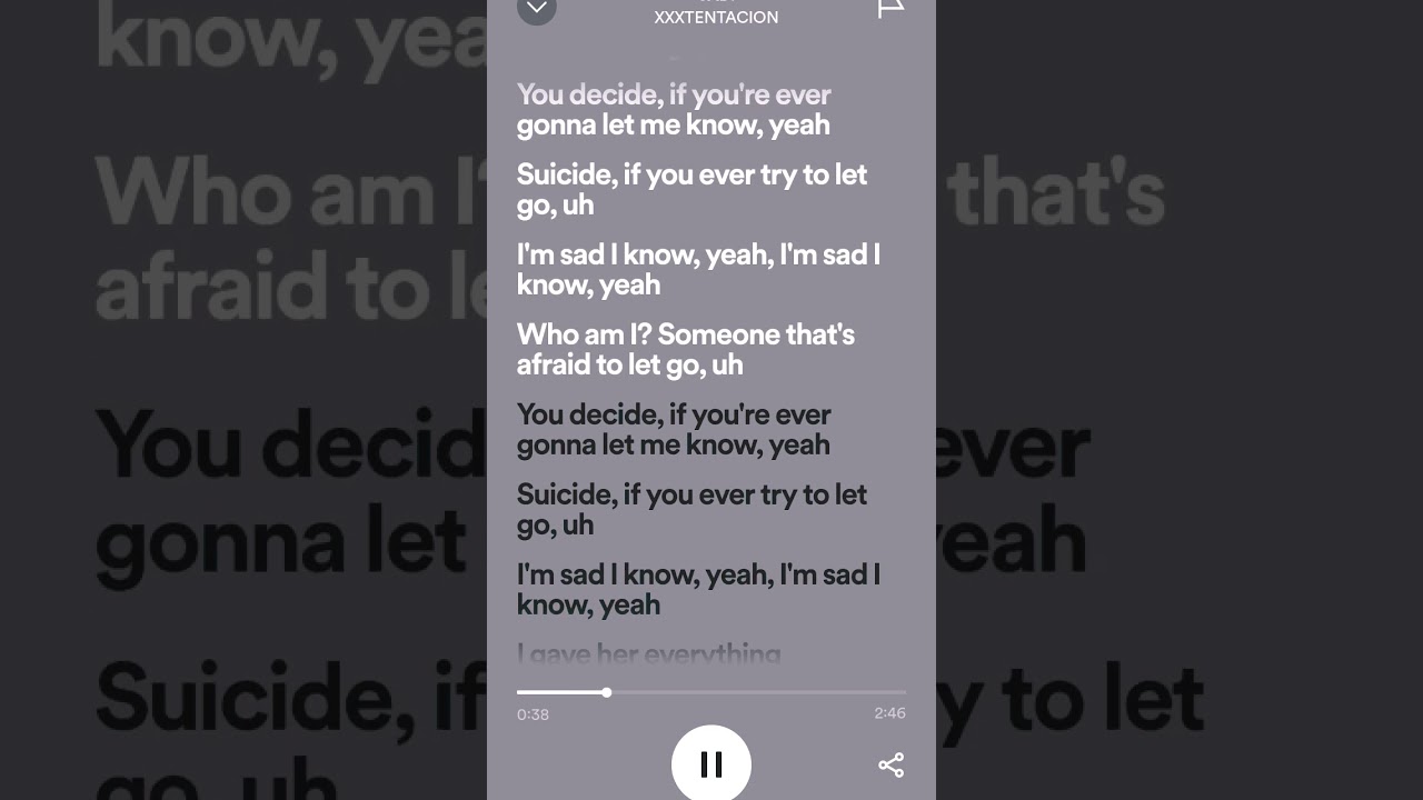 SAD! - XXXTENTACION.             #lyrics #music #sad #xxxtentacion