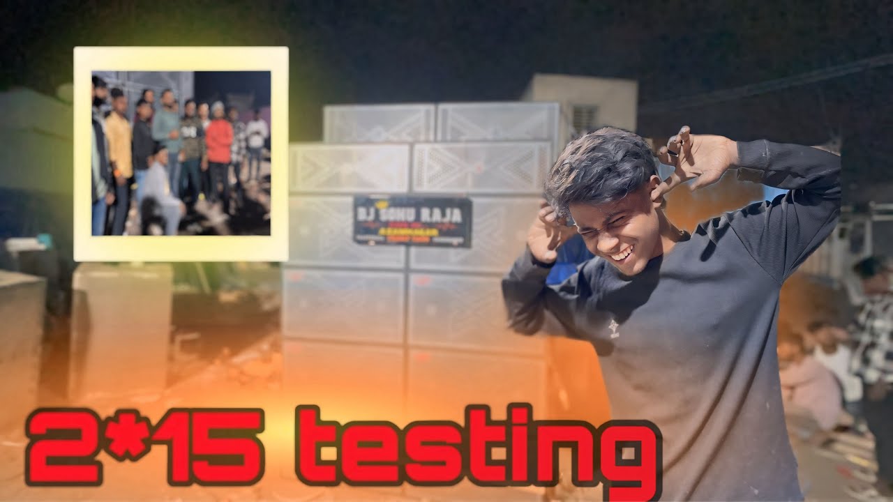 DJ Shashi testing speaker cabinets, specifically dual 15-inch (2*15) models, and possibly an 8-place