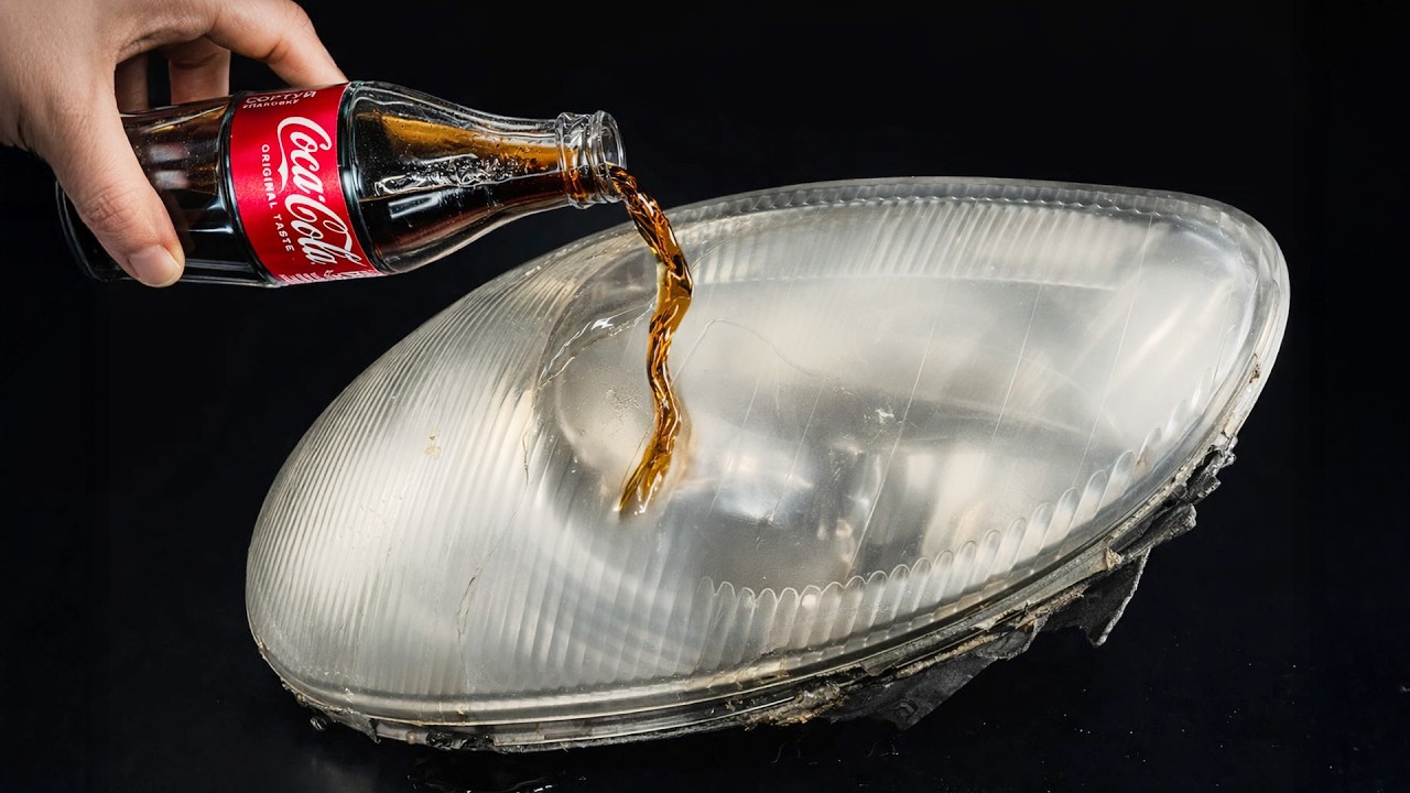 Восстановите старые фары до состояния новых за 1 минуту с помощью Coca-Cola! Гениальный трюк