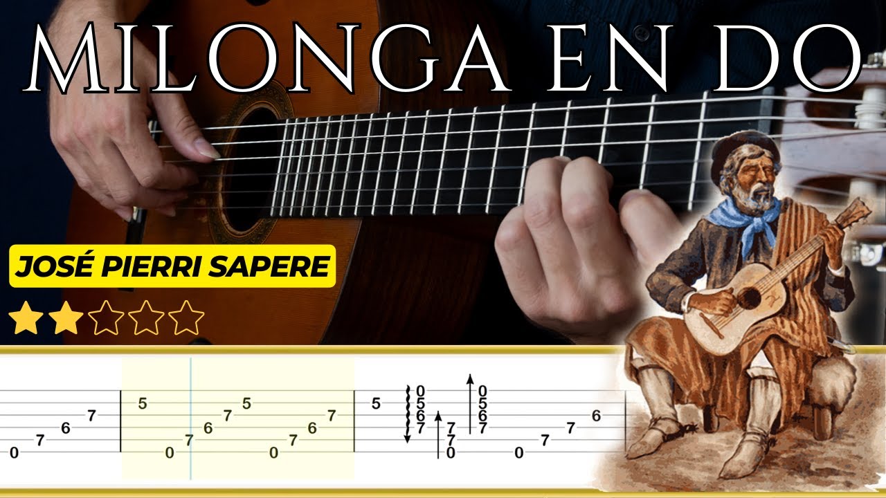 MILONGA EN DO 🎸 José Pierri Sapere || Tutorial para Guitarra Clásica + TABS