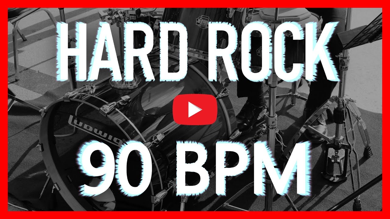 Hard Rock Drum Track 90 BPM Drum Beat (Isolated Drums) [HQ]