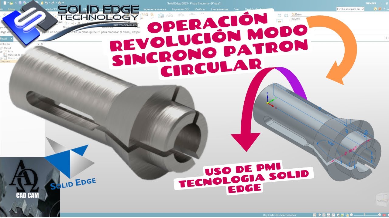 Solid Edge 2023 modelado de piezas MECANICAS desde cero | TUTORIAL Básico |