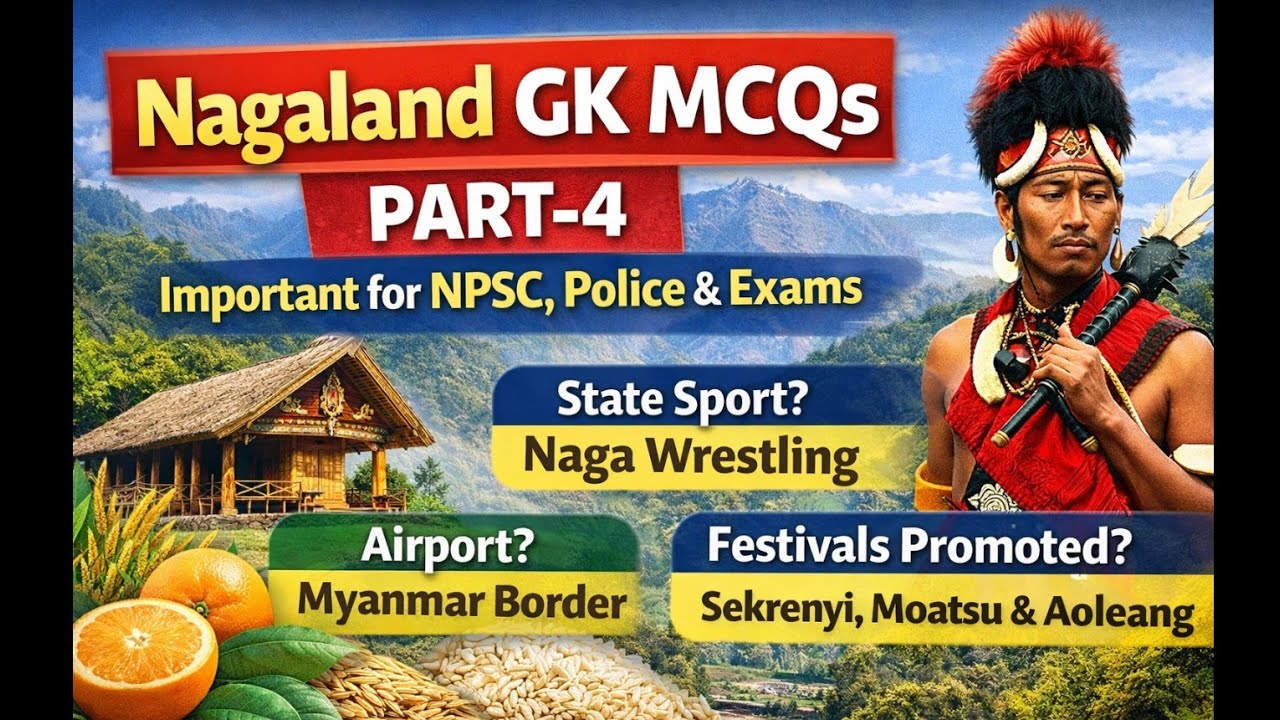 Nagaland GK MCQs Part-4 | Most Important Questions & Answers for NPSC, Police & Competitive Exams