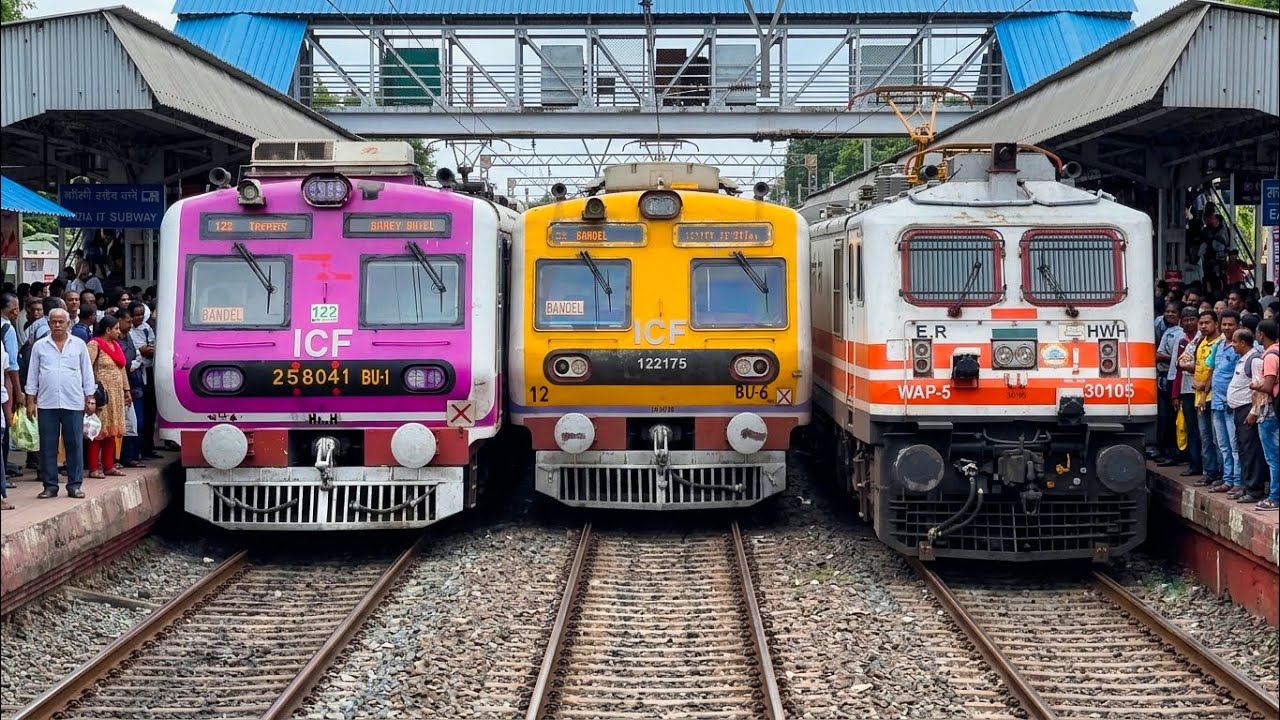Back to Back Train Crossing Video at Crowded SHRIRAMPUR Station | Indian Railways