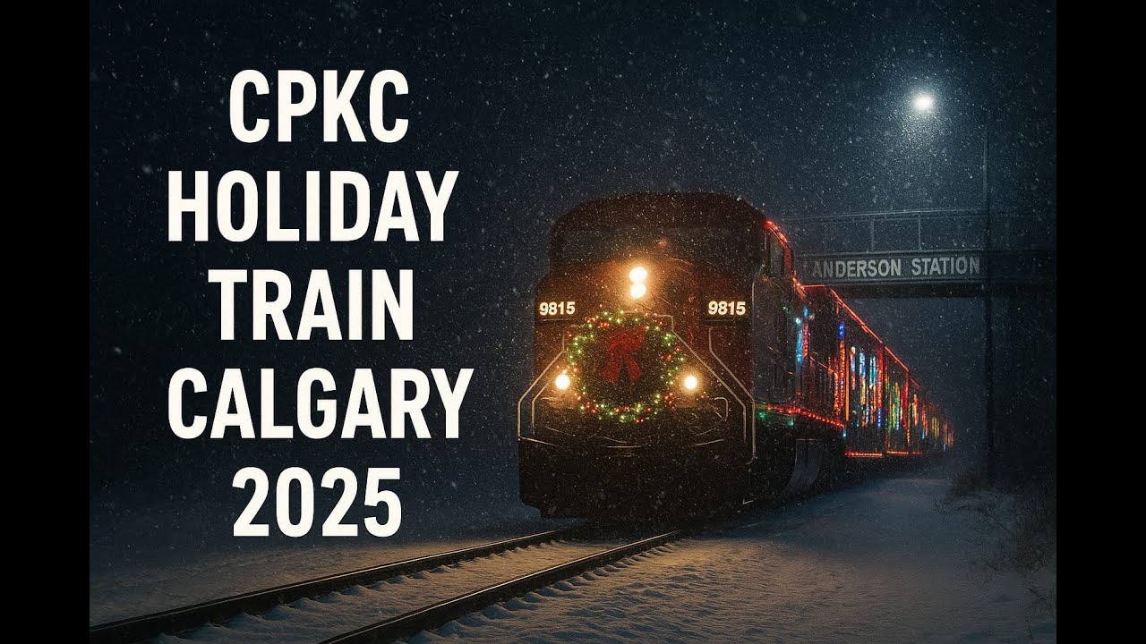 Рождественский поезд CPKC в Калгари 2025 | Рождественское шоу на станции Андерсон и снежные развл...