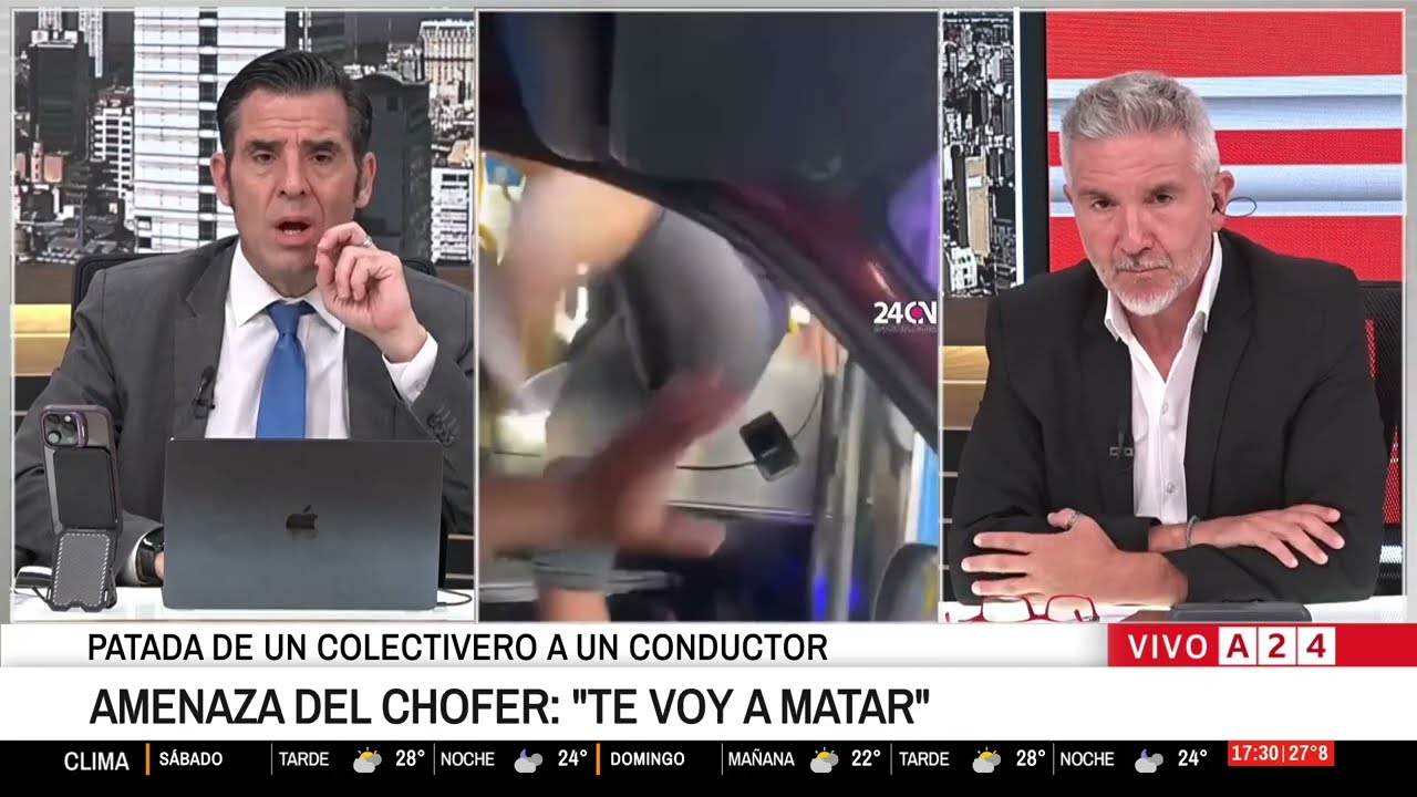 🔴 Patada y amenaza de un colectivero a un conductor