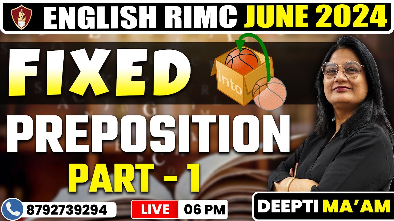 Fixed Preposition | English RIMC June 2024 | RIMC Online Coaching Classes | Rimc coaching in Lucknow