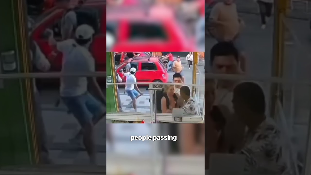 Watch Man Hide Behind Wall While Female Companion Fights Armed Robber Alone #shorts