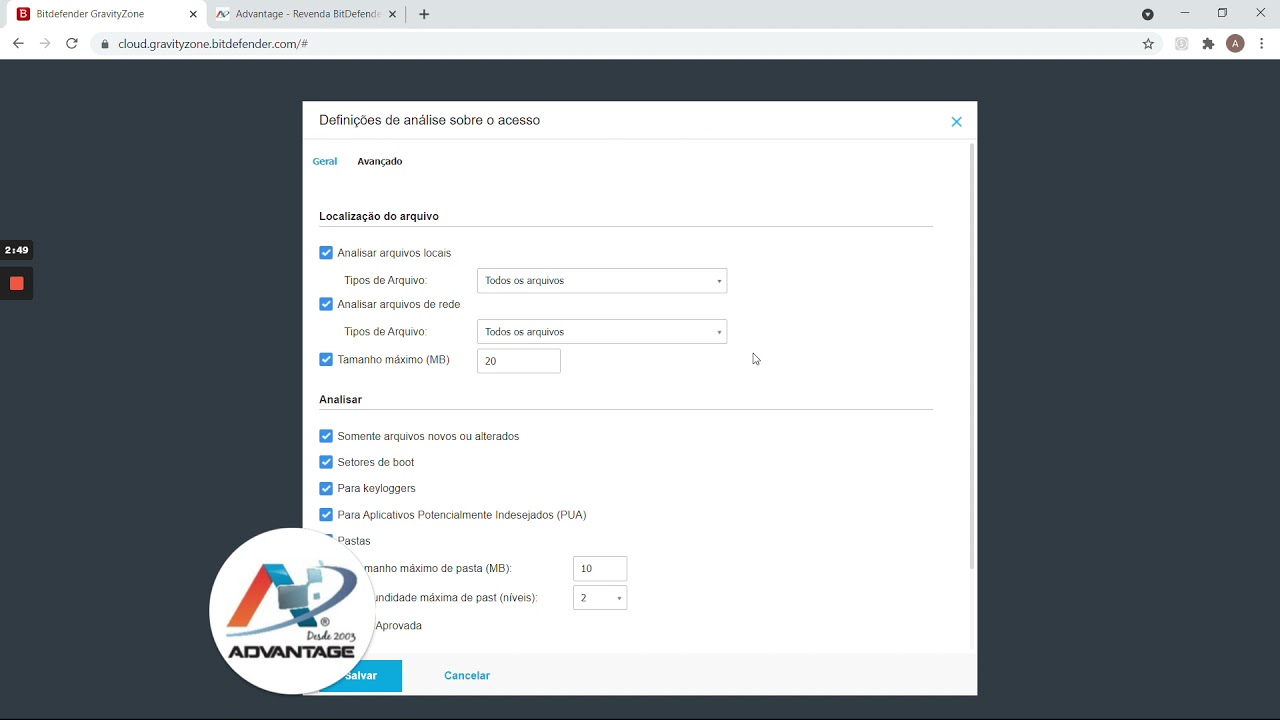 Minha primeira politica Bitdefender