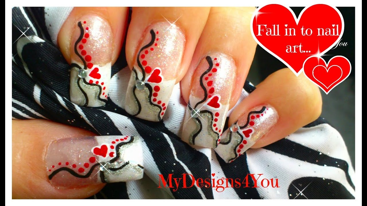 Easy Valentine´s Day Nail Art | Cute Heart Nails ♥ Дизайн Ногтей на День Влюбленных