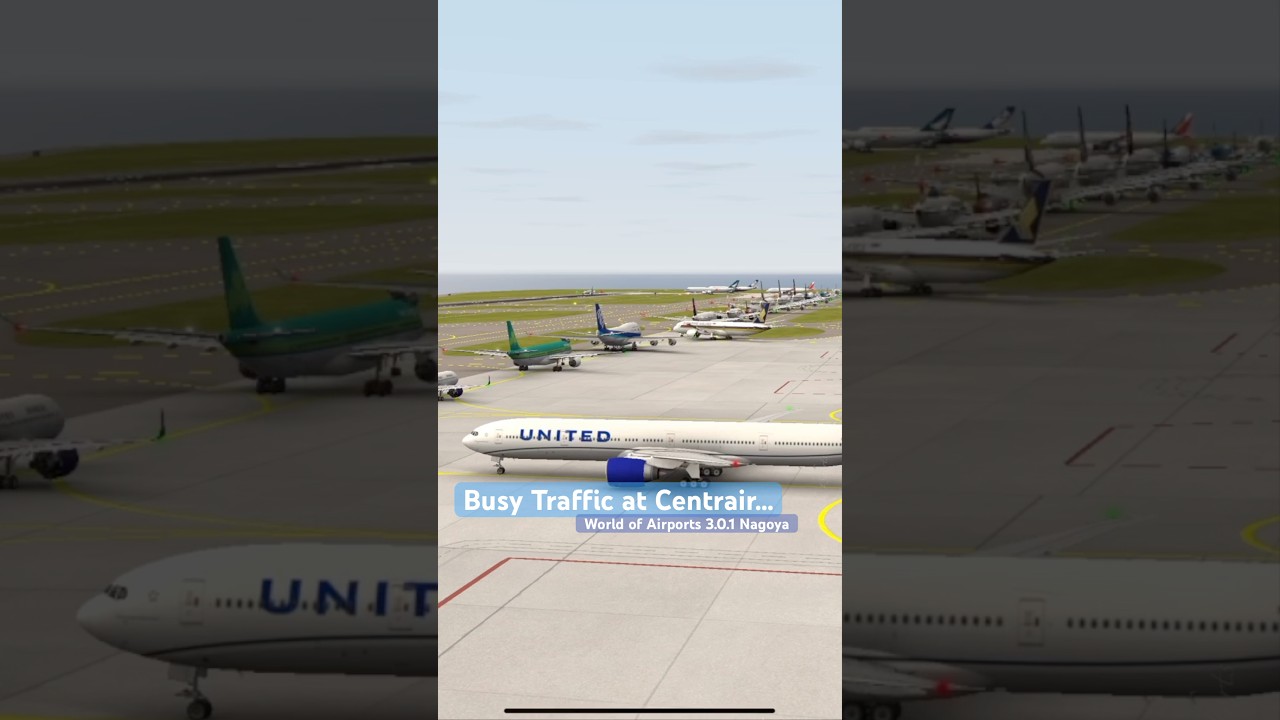 Busy Traffic at Centrair... World of Airports 3.0.1 New Updates Nagoya with ATC Departure Function