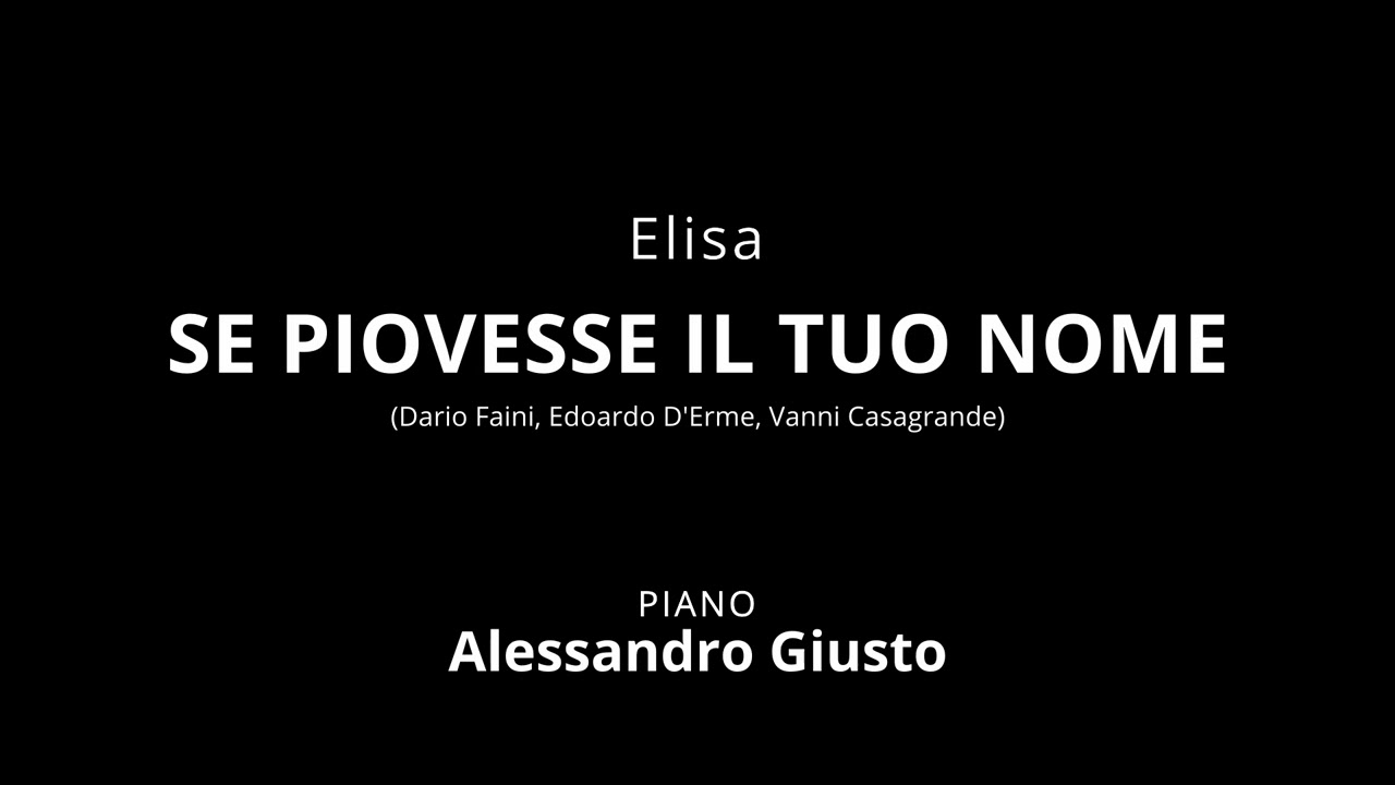 Elisa, SE PIOVESSE IL TUO NOME | Piano Instrumental Karaoke