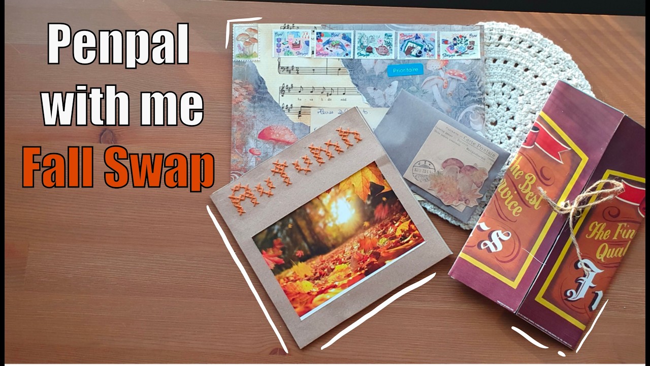 Penpal with me | Fall mail swap | double door pocket | cross stitch booklet - mistakes were made!