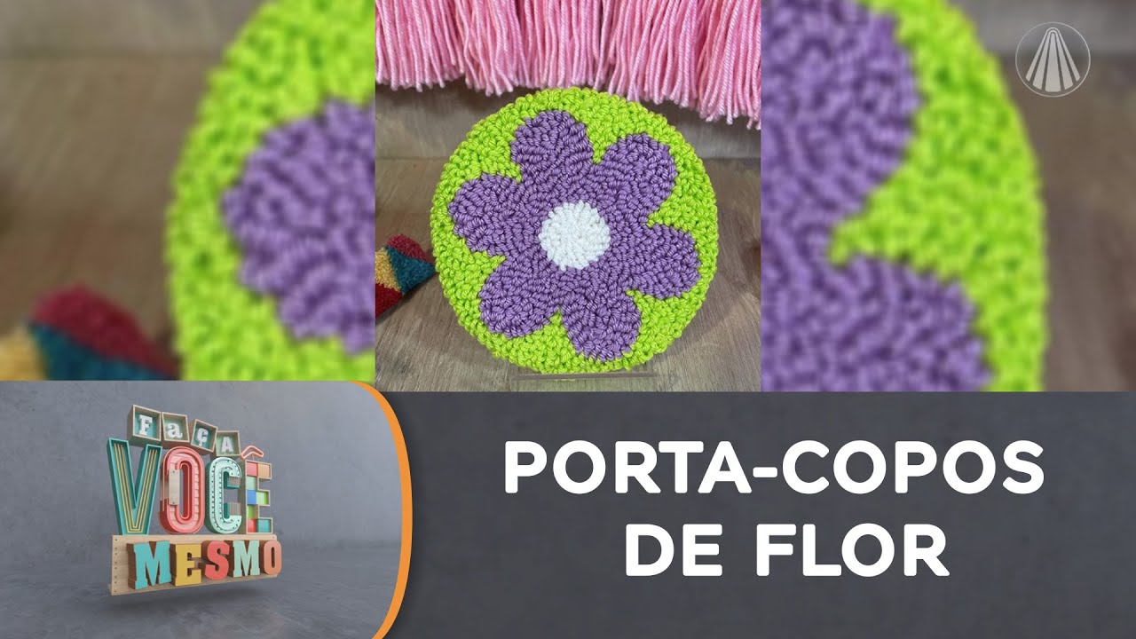 Passo a passo: aprenda a fazer um porta-copos de flor em ponto russo