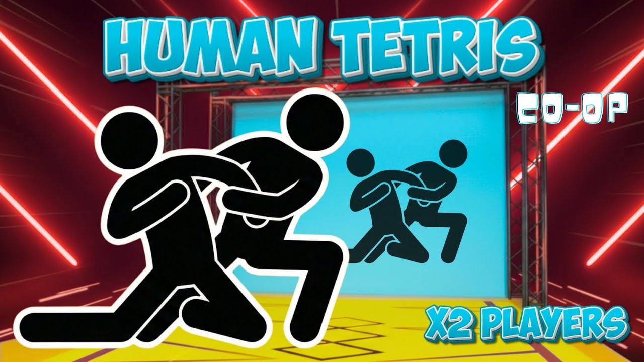 HUMAN TETRIS CO OP 🧱  EXTREME HARD POSES 99% FAIL 😱  Immersive Interactive Warm Up