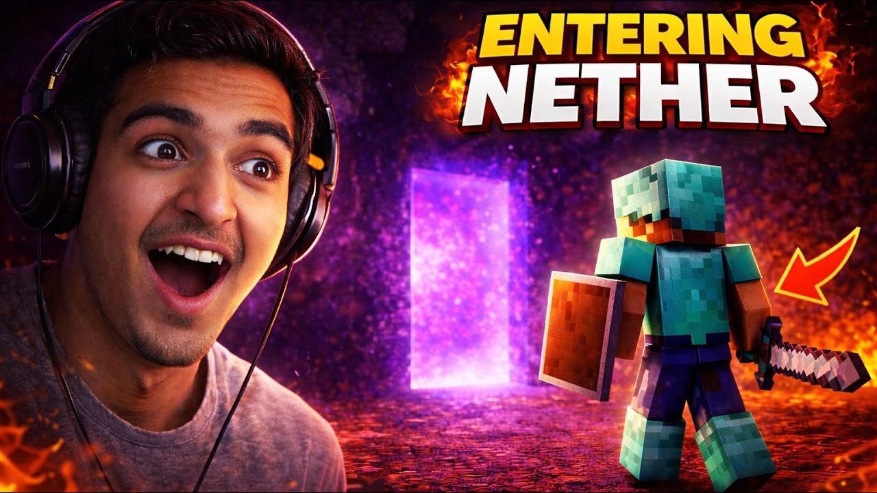 First Time Entering Nether… Dar Lag Gaya 😨