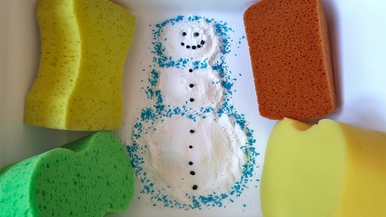 ASMR Laundry Powder + Hot Water 🧽 Satisfying Sponge Squeezing