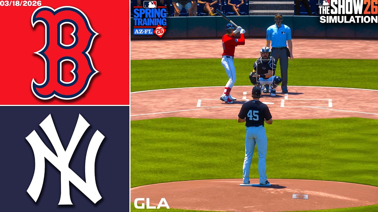 Yankees vs. Red Sox Simulation | 3/18/26 Spring Training | MLB The Show 26 PS5 Gameplay