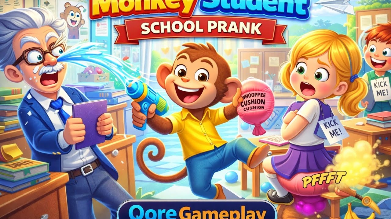 Monkey Student: School Prank | Funny School Mischief Gameplay (Android/iOS)