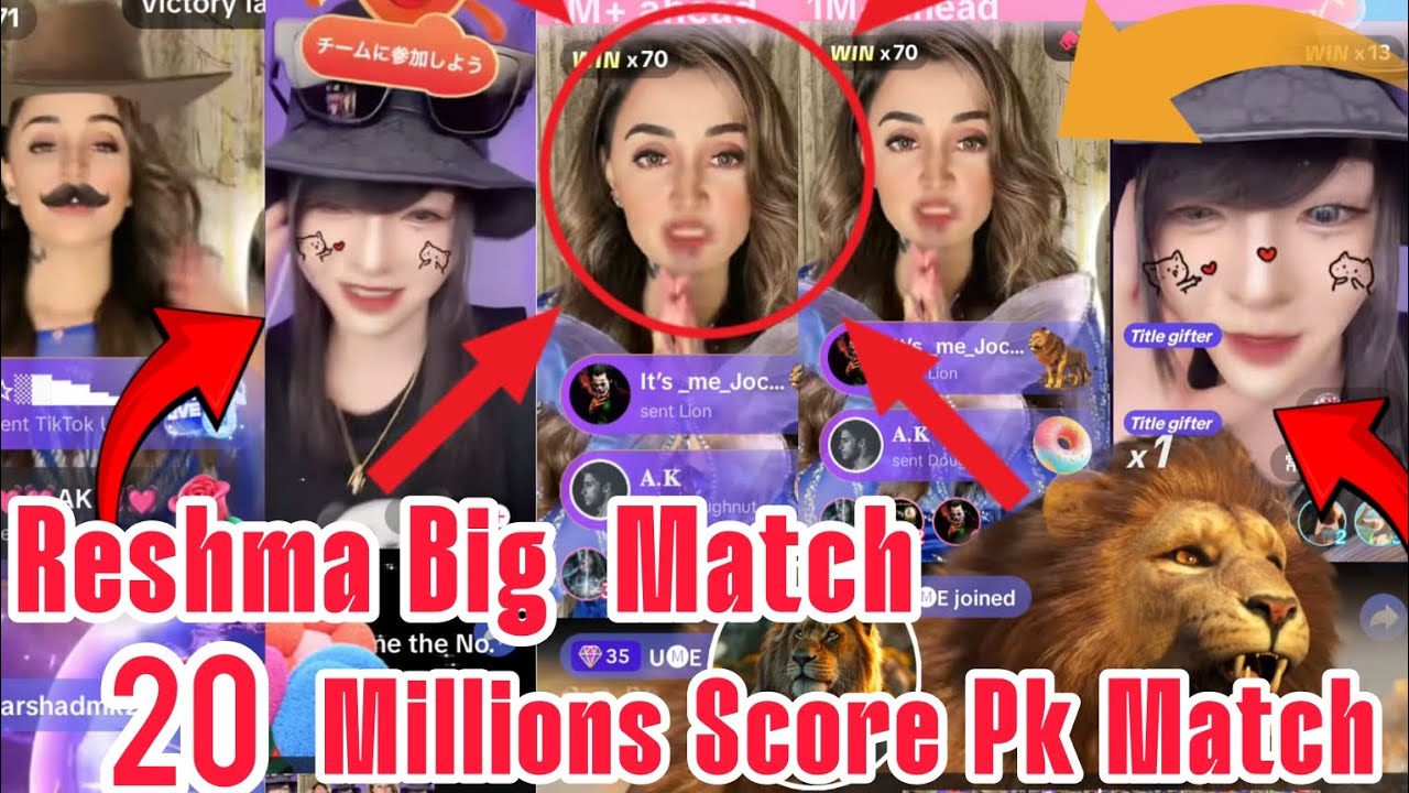 Reshma Today Big TikTok Pk Match 😲///20Milllions Score///50lions gift and 30 Universe Gift 🦁 Wow
