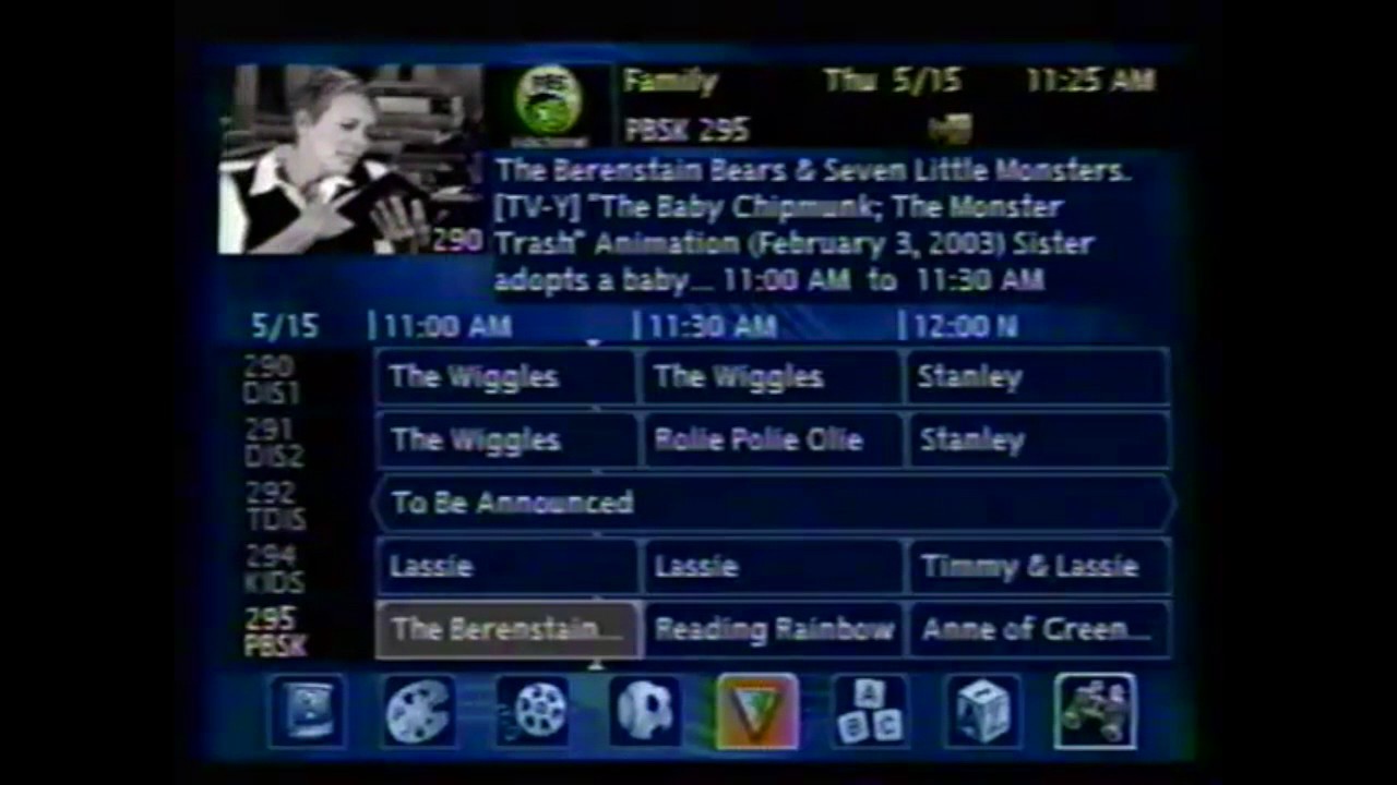 DirecTV channel guide clips from May 15, 2003