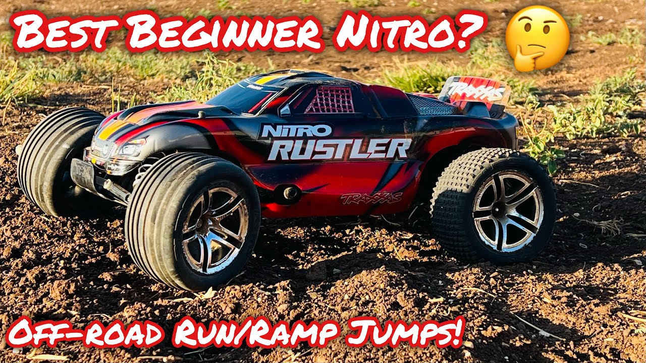 Traxxas | Nitro Rustler | off-road run and ramp jumps!