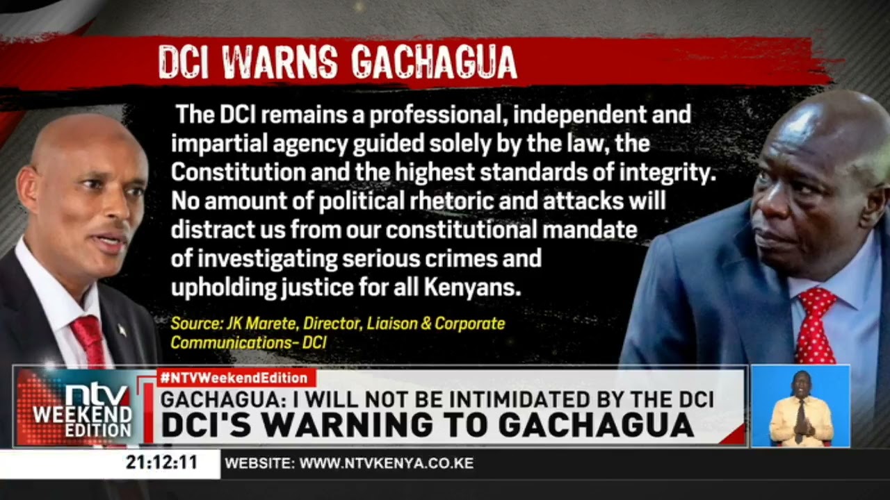 DCI responds to Rigathi Gachagua's claims alleging the complacency of the agency in fuel scandal