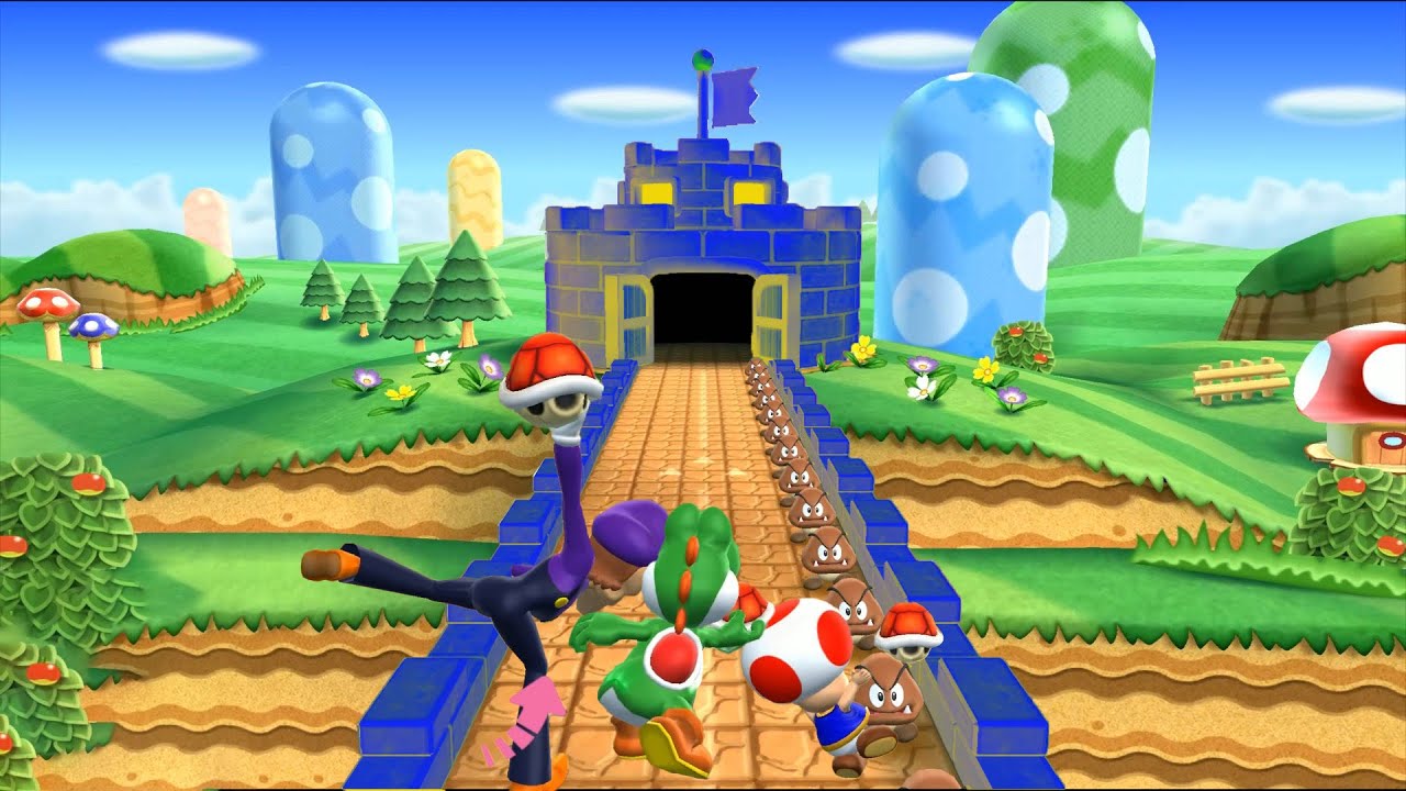 Mario Party 9 - Bowser Station - Waluigi vs Guy Shy vs Yoshi vs Toad