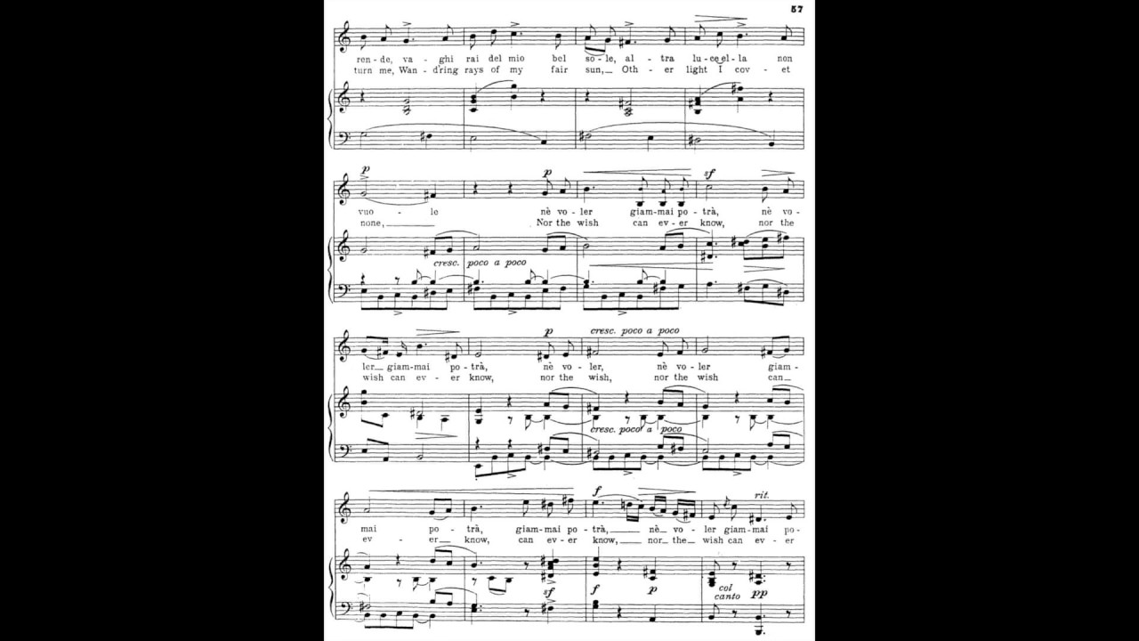 13 Il mio bel foco (24 Italian Songs and Arias) piano melody and accompaniment