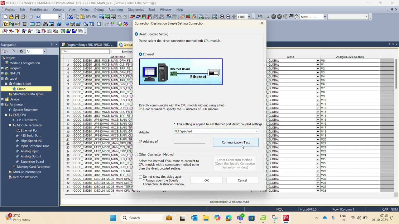 #vlogs 13 #mitsubishi plc #how to configure ip address and and program upload in plc