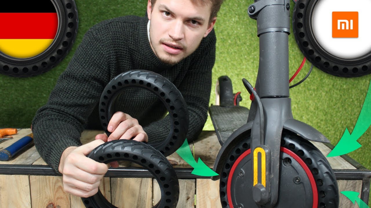 TUTO Xiaomi - Montage eines Vollgummireifens auf das Vorderrad eines M365 Pro - Mi 3 ! 🛴 💚  🔧
