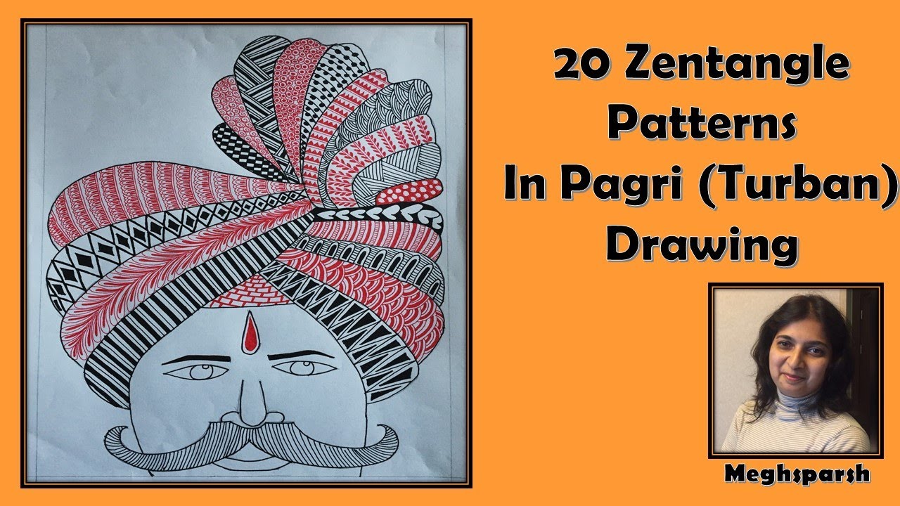 Easy Zentangle Art - Pagri (Turban) Design-Zentangle for Beginners-Meghsparsh