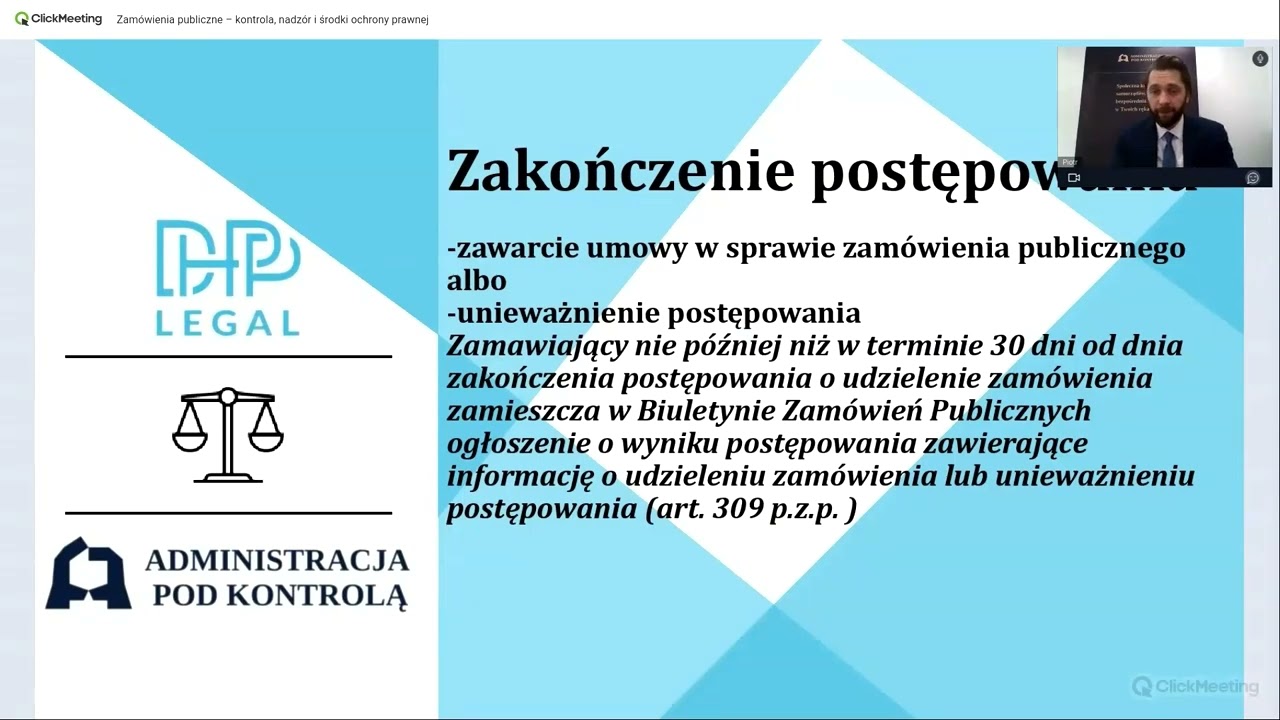 mec. Piotr Horelik - Zamówienia publiczne - kontrola, nadzór i środki ochrony prawne cz. 2