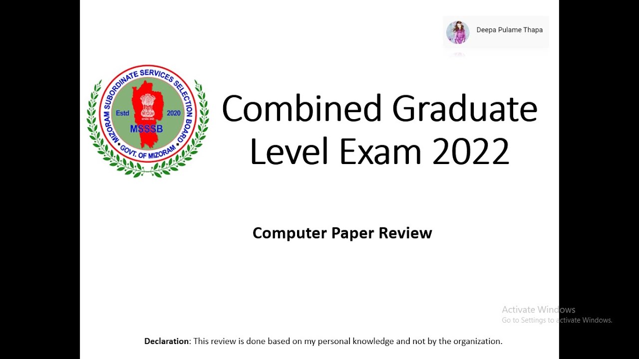 MSSSB Combined Graduate Level Exam 2022 (Computer paper Review)