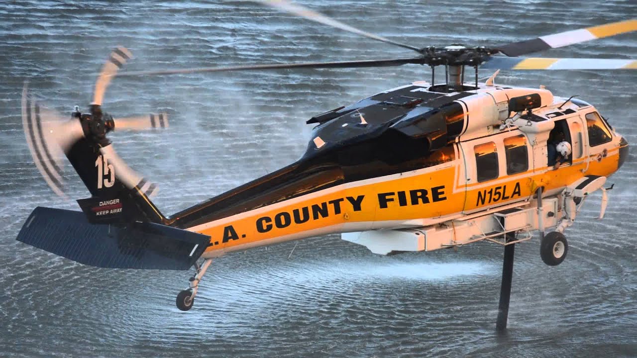 Colby Fire - L.A. County Fire Department Water Dropping Helicopter 01