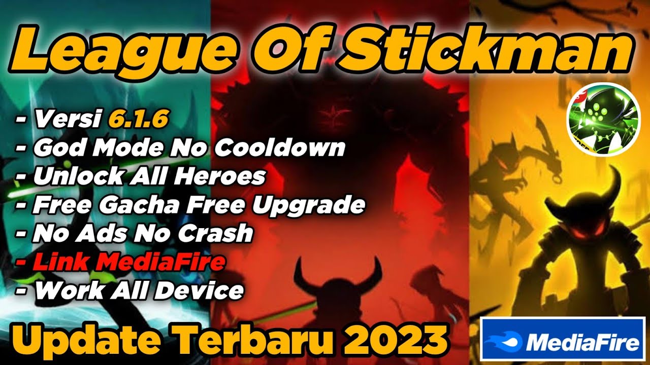 League Of Stickman Mod Unlimited Gems & Free Unlocked All Heroes V 6.1.6