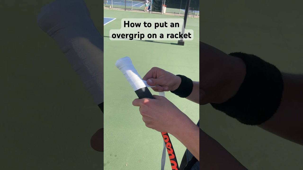 Tennis tutorial - how to put an overgrip on a tennis racket #tennis #howto