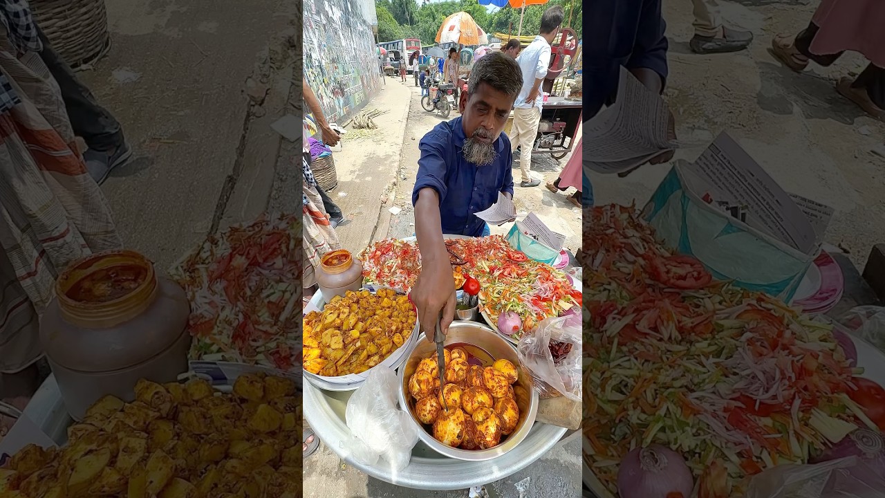 Egg Chana Chaat Wala - Bangladeshi street food #shorts