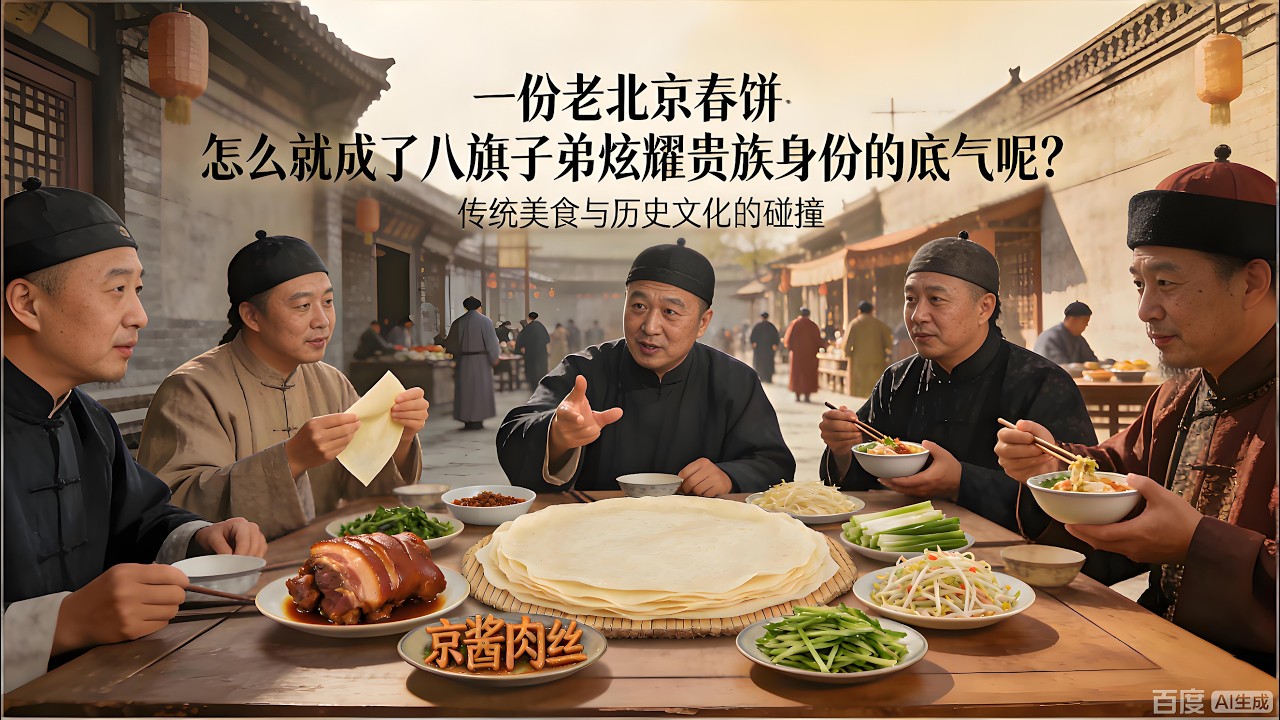 一份老北京春饼，怎么就成了八旗子弟炫耀贵族身份的底气呢？#清朝 #春饼 #饮食历史 #饮食文化 #历史故事 #科普