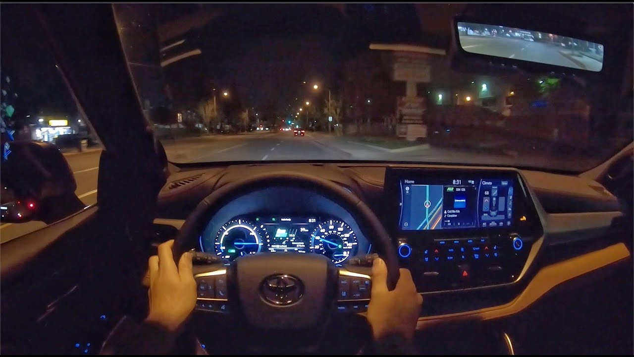 2020 Toyota Highlander Hybrid Platinum AWD POV Night Drive (3D Audio)(ASMR)